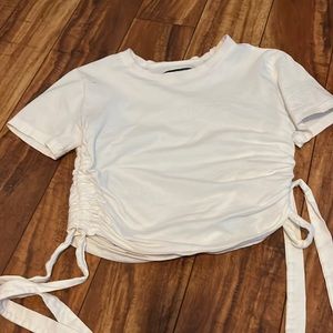 white tie baby tee